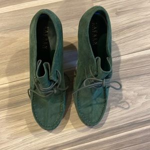 Ralph Lauren Shoes, Samara Bottle Green, Sport Suede, size 11B, worn once